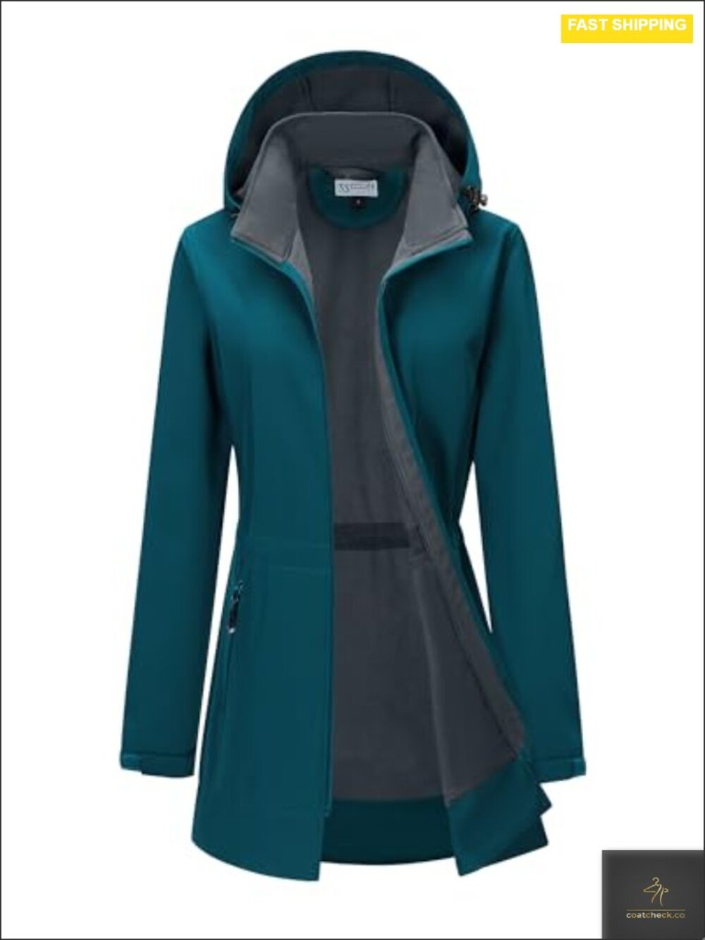 Women's Waterproof Softshell Jacket Removable Hood Fleece Lined